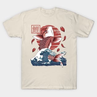 Retro Japanese Koi Fish Great Wave Kanagawa Gift T-Shirt